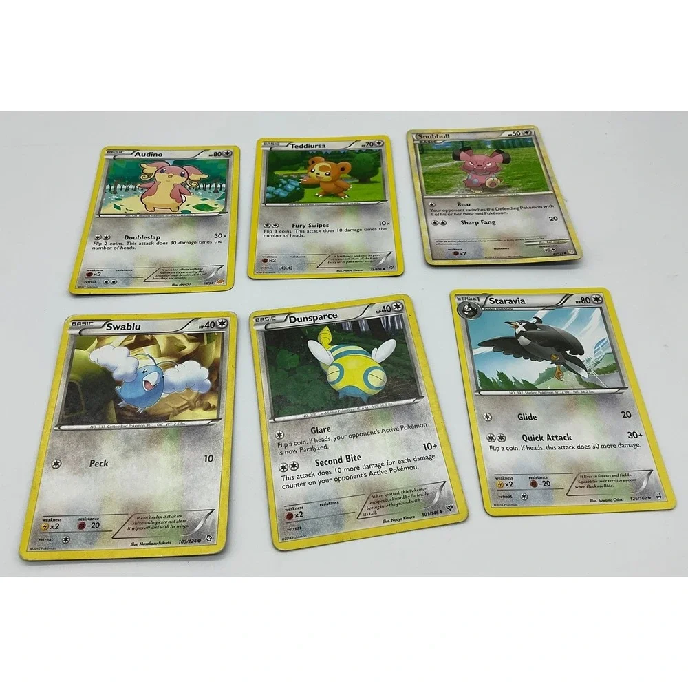 Pokemon Cards Lot of 6 Kids OS Multicolor Normal Type TCG Bundle Collectible